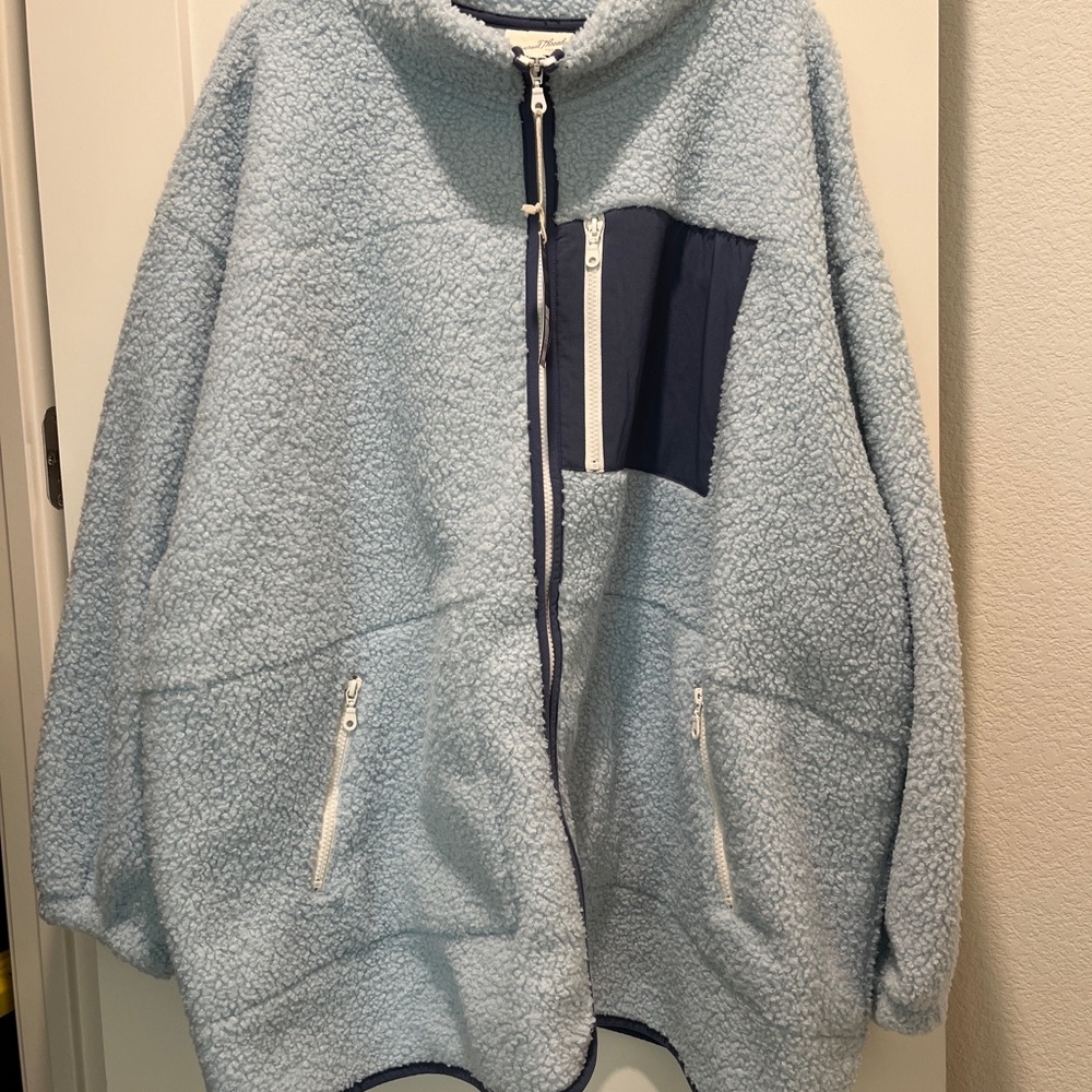 Size 4x universal threads light blue zip up sweater